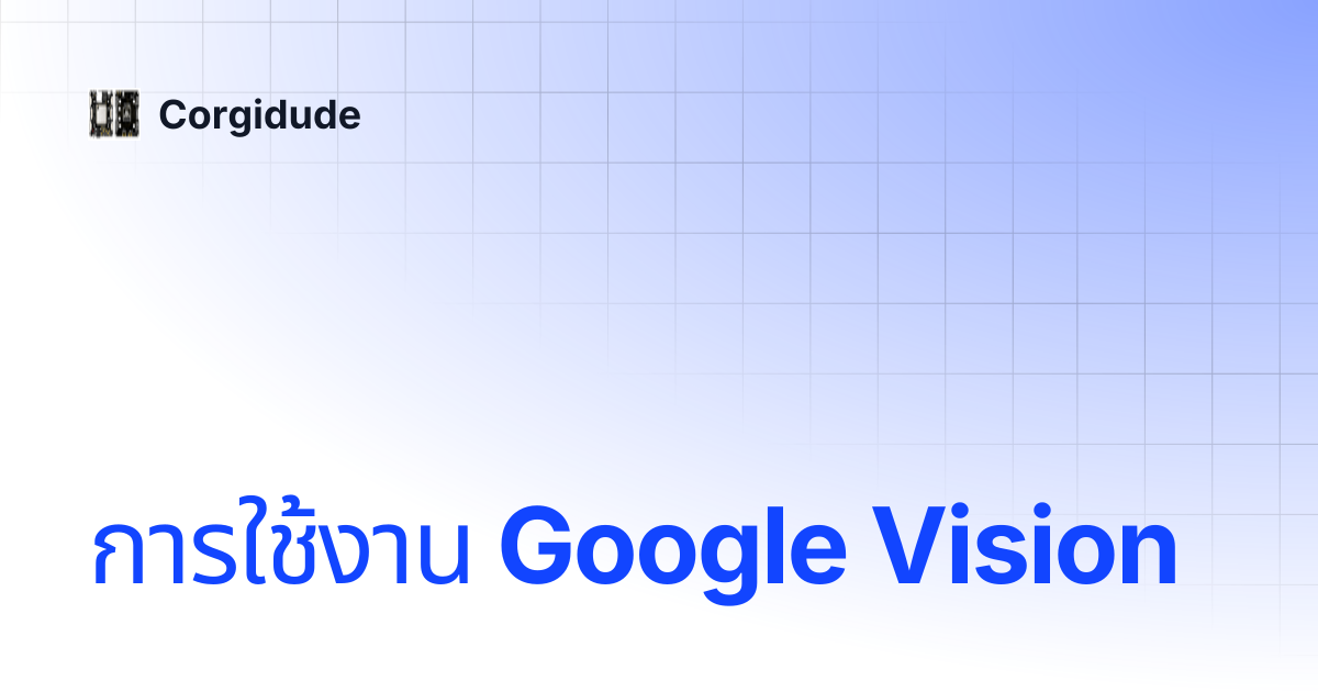 การใช้งาน Google Vision | Corgidude